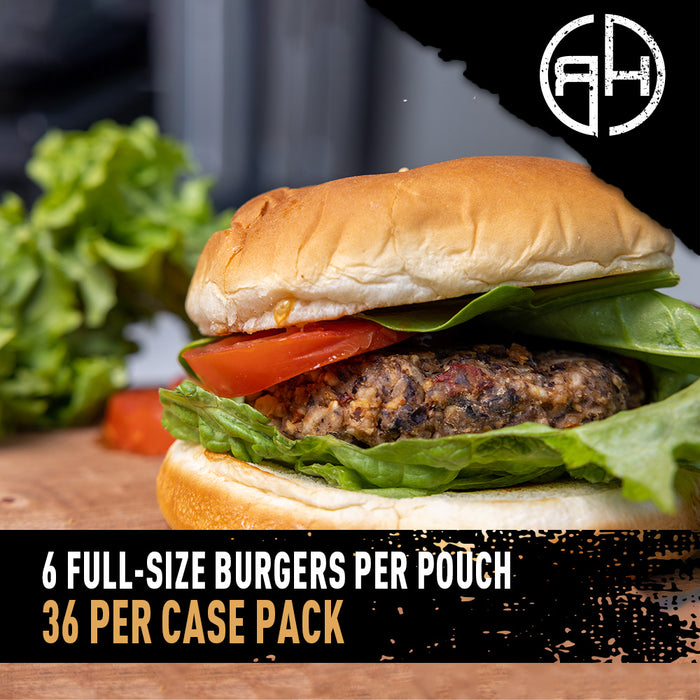 Bean burger dressed with lettuce and tomato on a bun