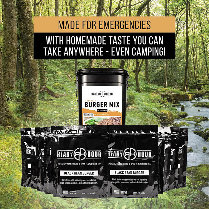 Ready Hour Black Bean Burger Bucket (60 servings, 10 pk.)