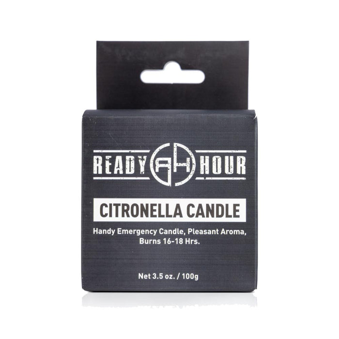citronella candle box front view