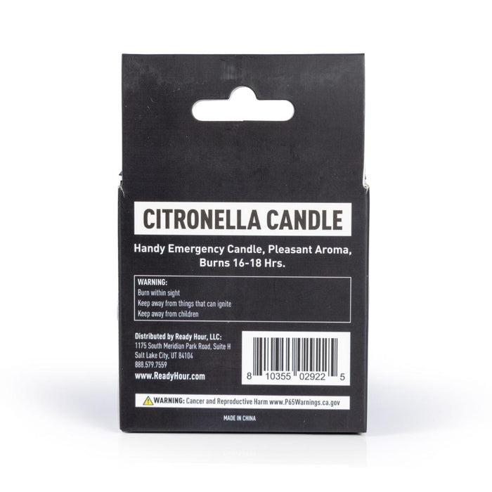 citronella candle box back view