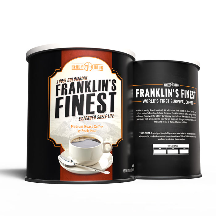 Franklins Finest Coffee Can Front and Back