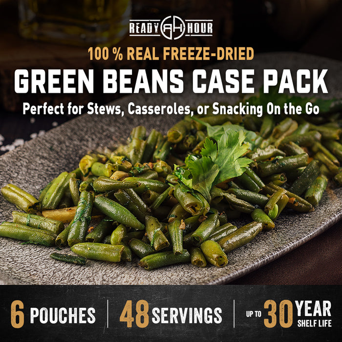 Ready Hour Freeze-Dried Green Beans Case Pack (48 servings, 6 pk.)