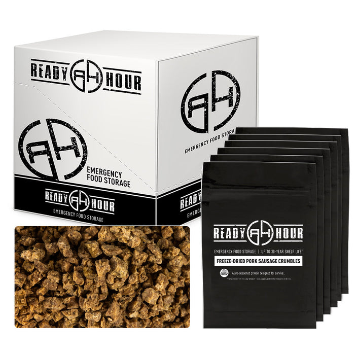 Freeze-Dried Pork Sausage Crumbles Case Pack