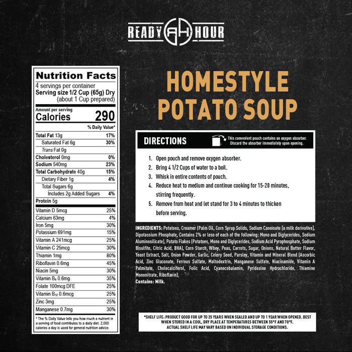 Ready Hour Homestyle Potato Soup Case Pack (24 servings, 6 pk.)