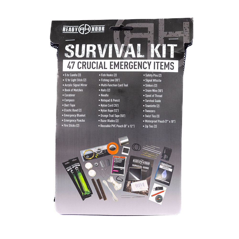 Survival Set Black - 7-in-1 - Waterproof - Outdoor Survival Kit