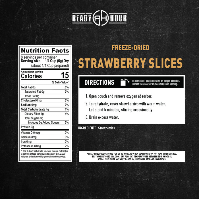 Ready Hour Freeze-Dried Strawberries Case Pack (32 servings, 4 pk.)