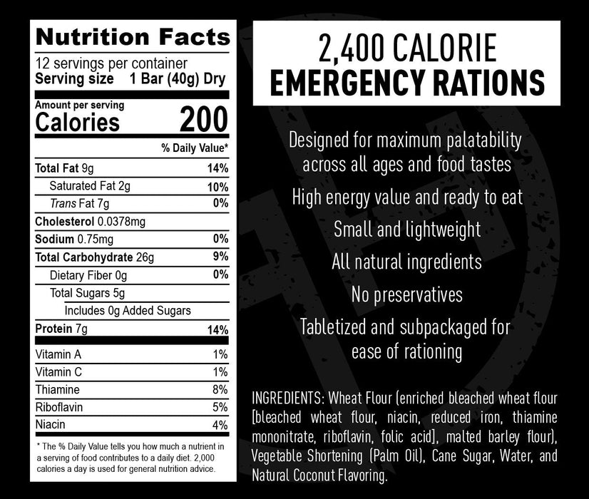2,400 Calorie Emergency Ration Bars (30-Pack)