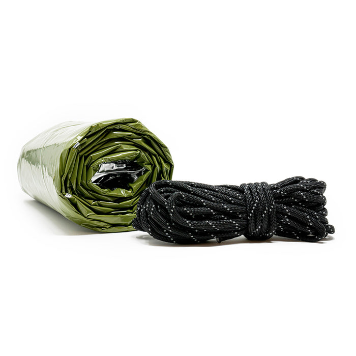 Army Green Nylon Emergency Tent with Survival Whistle