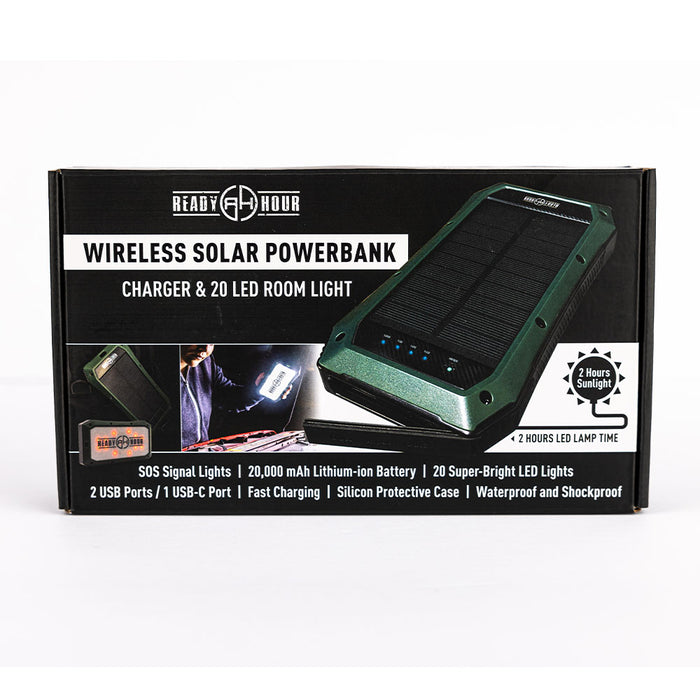 Ready Hour Wireless Solar PowerBank Charger & 20 LED Room Light