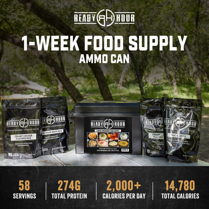 Ready Hour 1-Week Food Supply Ammo Can (2,000+ calories/day)