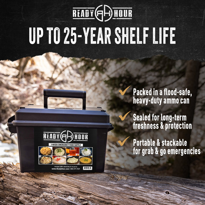 Ready Hour 1-Week Food Supply Ammo Can (2,000+ calories/day)