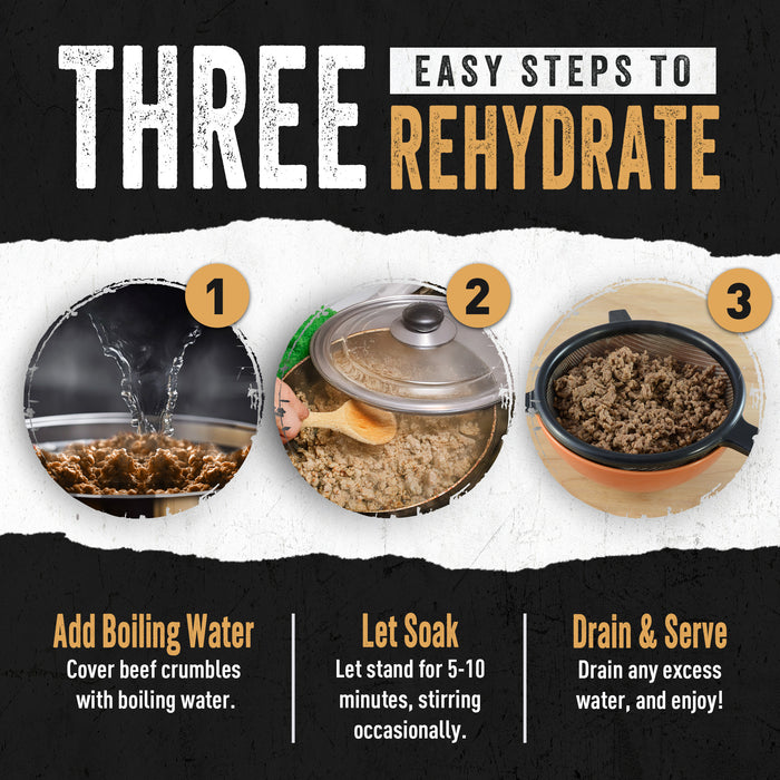 Three easy steps to rehydrate beef