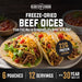 Tacos with freeze-dried beef and cheese on a plate
