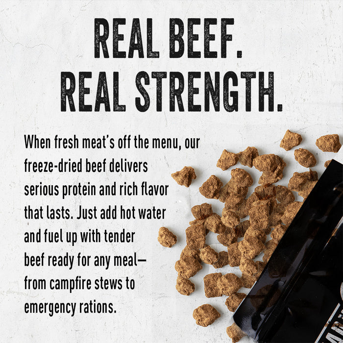 Freeze-dried beef from pouch