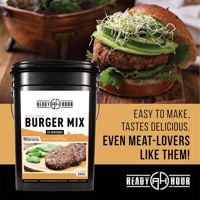 Ready Hour Black Bean Burger Bucket (60 servings, 10 pk.)