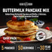 Buttermilk pancake stack with blueberries and raspberries