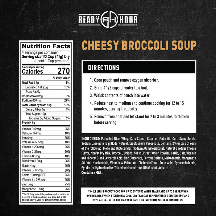 Label for Cheesy Broccoli Soup