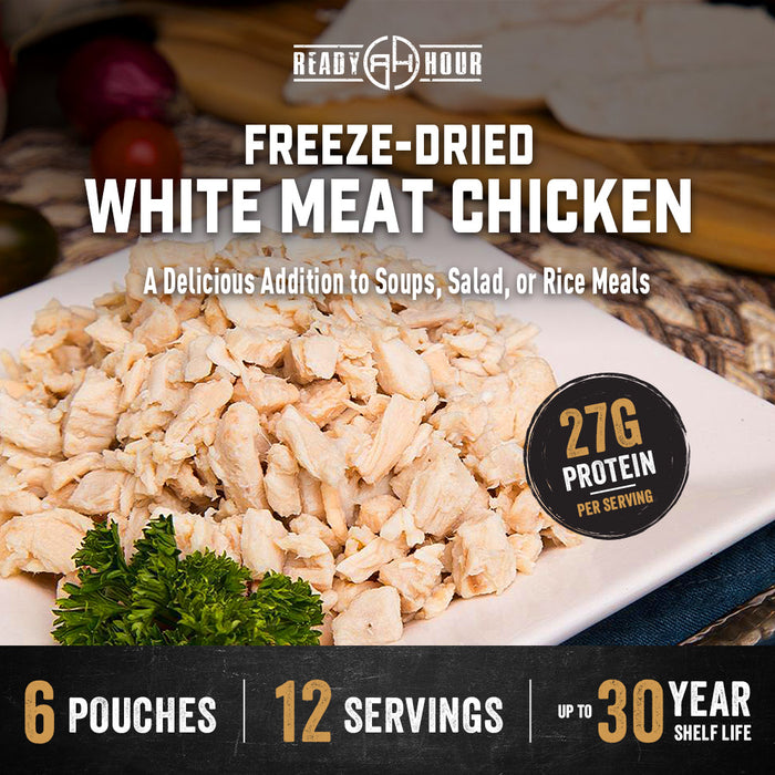 Ready Hour Freeze-Dried White Meat Chicken Case Pack (12 servings, 6 pk.)