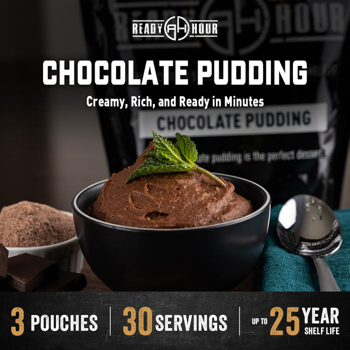 Creamy, rich chocolate pudding in a bowl