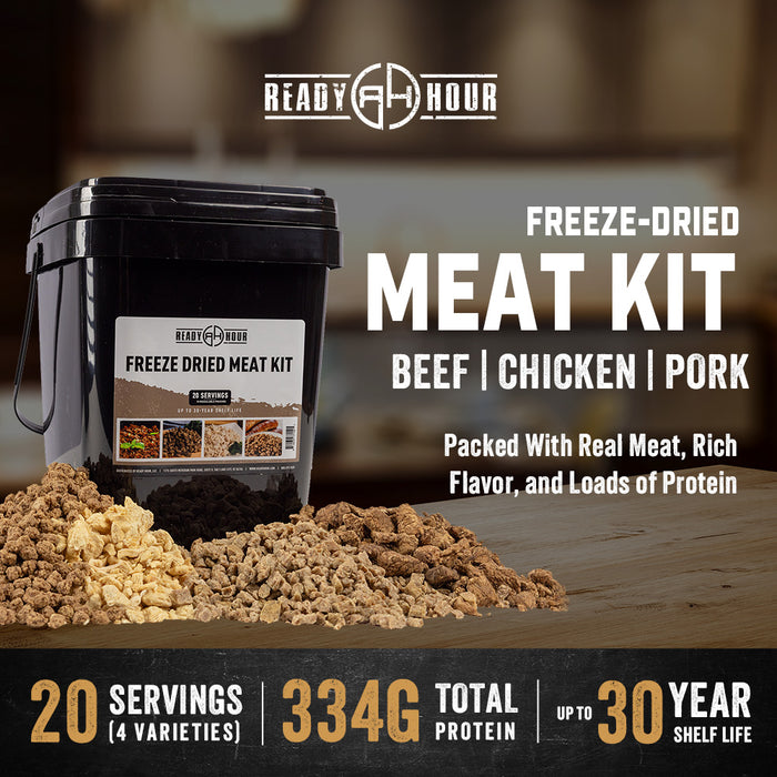 Ready Hour Freeze Dried Meat Kit (20 servings, 10 pouches)