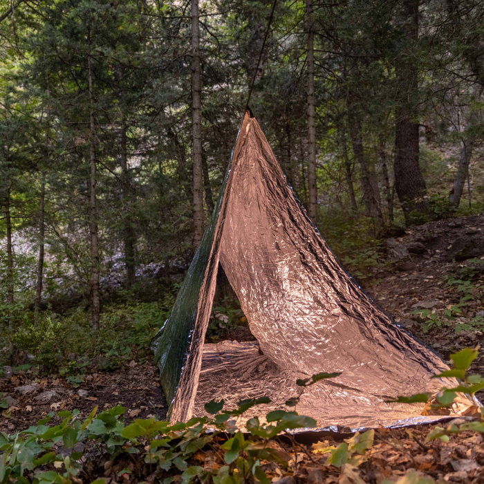 Army Green Nylon Emergency Tent with Survival Whistle
