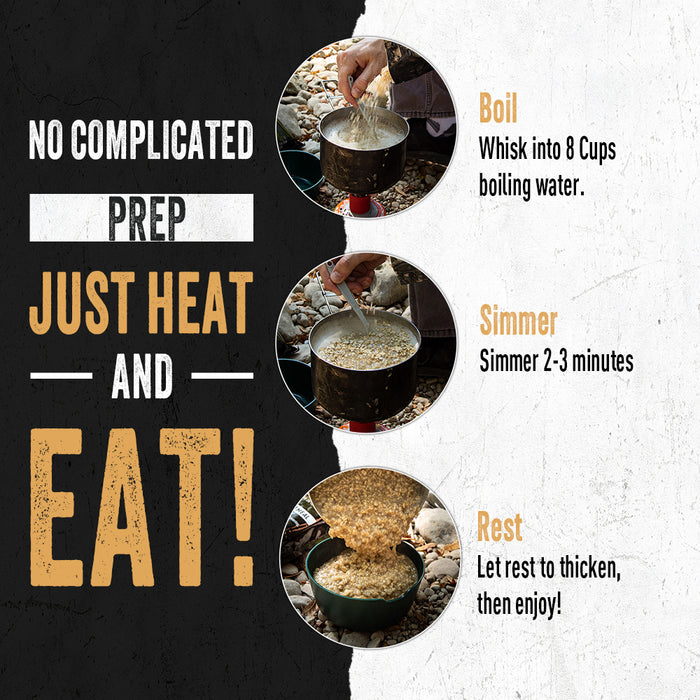 Instructions for preparing a dish of oatmeal