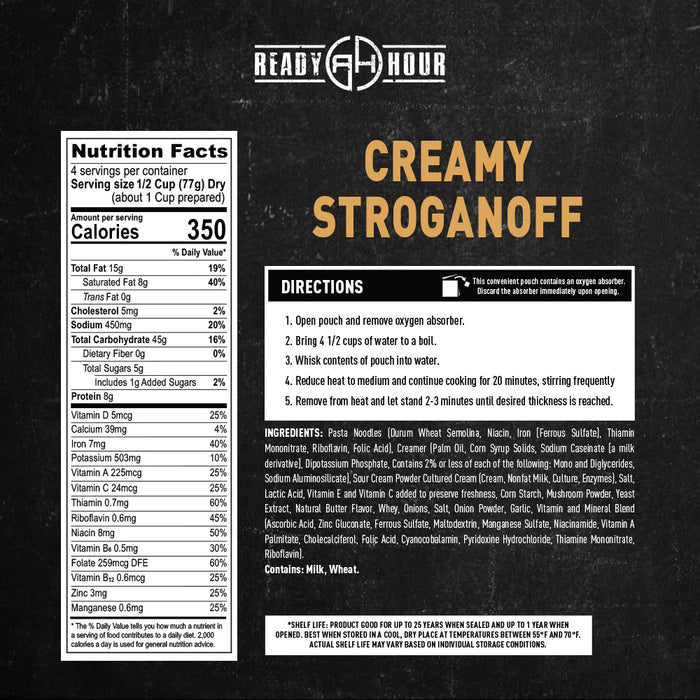 Ready Hour Creamy Stroganoff Case Pack (24 servings, 6 pk.)