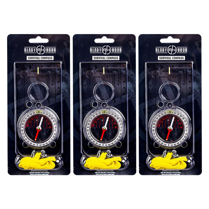 Survival Compass by Ready Hour (3-pack)