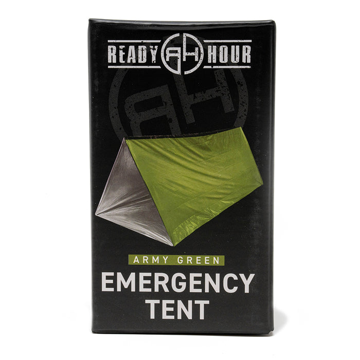 Army Green Nylon Emergency Tent with Survival Whistle